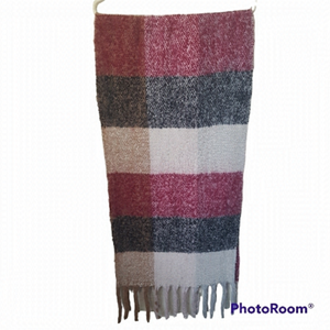 𝅺Ruggine Colour Block Soft Fringed Scarf